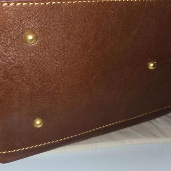 Dooney & Bourke Large Zip Barlow Florentine Leather Tote In Chestnut - Picture 6 of 9